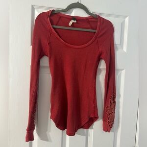 Free People Long Sleeve thermal detailed cuffs size S